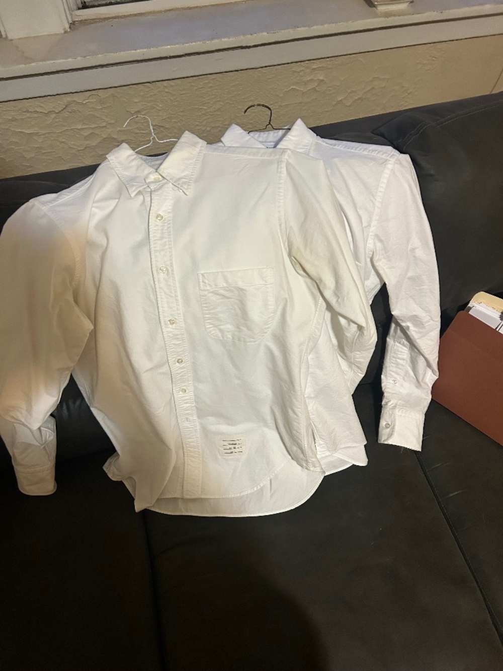 Thom Browne white Oxford shirt lot size 3 L Large lot heavy cotton dress shirt